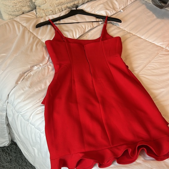Red Ruffle Mini Dress - Picture 5 of 5